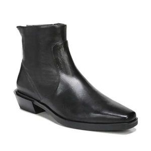 Sarto Yeni Black Leather Block Heel Ankle Boot